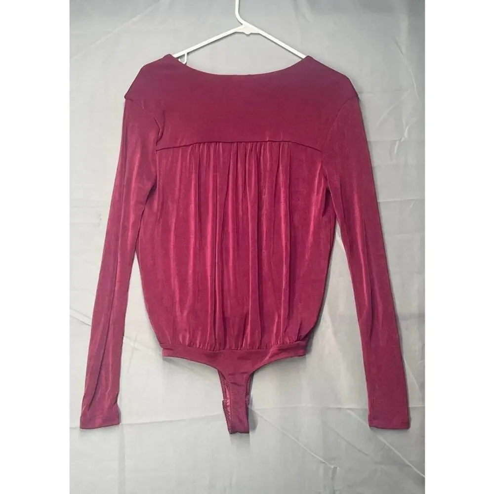 Free People Intimately‎ Turnt Bodysuit Dark Rhubarb Sz Small